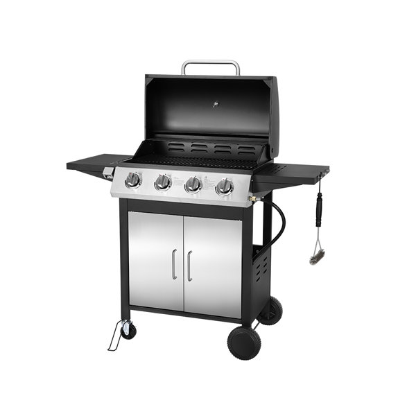 iYofe 4Burner Stainless Steel Gas Grill With Regulator, Grill Brush